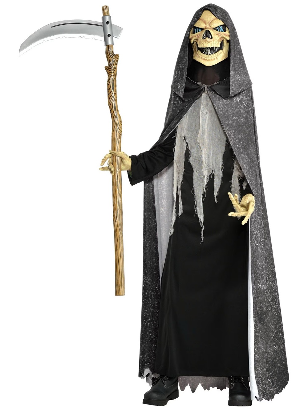 BRAND NEW boy illusion reaper halloween costume size L 12-14 (glows in the dark